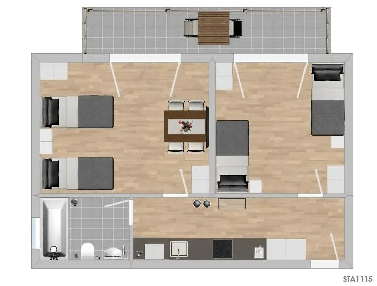 Sta1115 Gut Geschnittene Monteurwohnung Mit Balkon Stamsried Apartment
